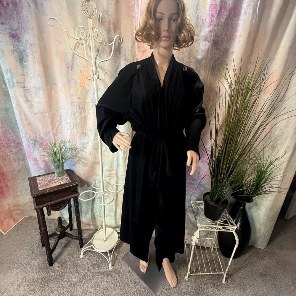 📌JustFab Lightweight Waterfall Neckline Dust Coat - Drape Viscose Blend Coat